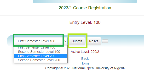 course registration