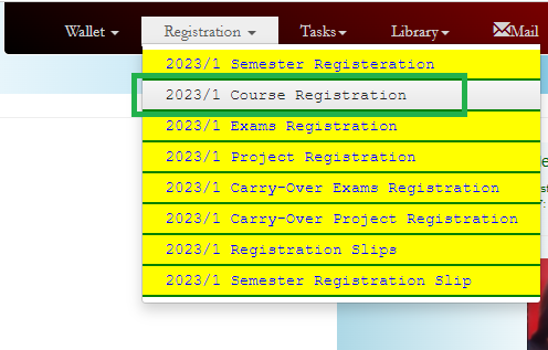 course reg highlight