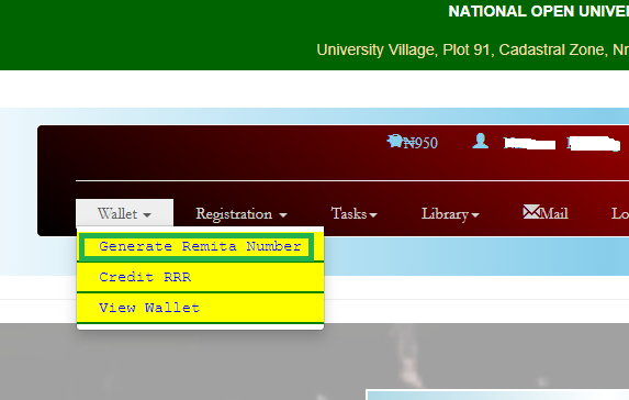 generate remita menu